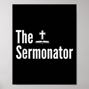 Póster La Camiseta de The Sermonator Divertido Pastor