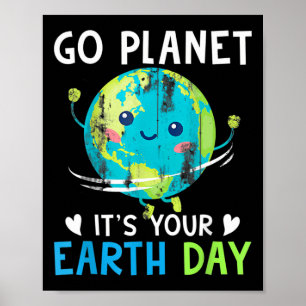 Póster La camiseta del Día de la Tierra se va al planeta 