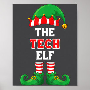 Póster La Camiseta del Elfo Tecnológico Navidad Para El T
