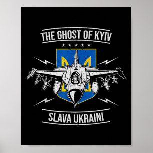 Póster La camiseta del fantasma de Kiev en apoyo a Ucrani