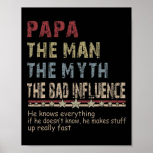 Póster La Camiseta El Hombre El Mito La Mala Influencia P