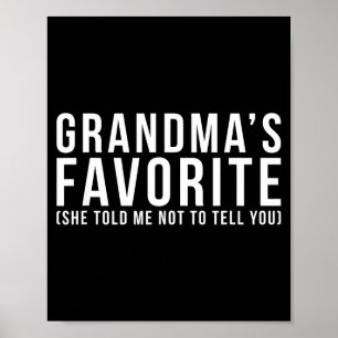 Póster La camiseta favorita de la abuela, nieto o nieta