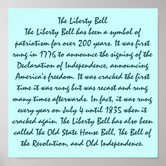 Póster La Campana de la Libertad (Frente)