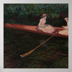 Póster La canoa vintage en el difunto Claude Monet