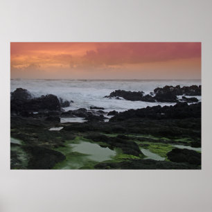 Póster La capa marina al atardecer