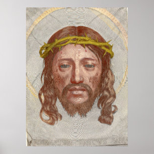 Póster La cara de Cristo de Claude Mellan grabado de 1649
