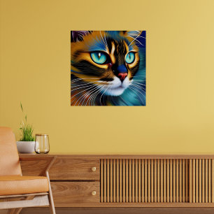 Póster La cara de un lindo Lynx punto Siamese