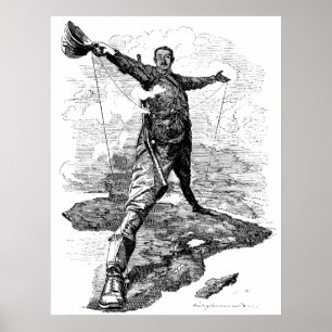 Póster La caricatura del coloso de Rodas de Edward
