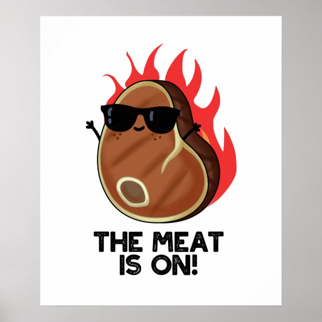 Póster La Carne Está En El Divertido Pun De Carne (Frente)