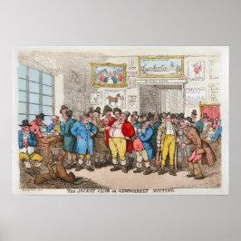 Póster La Carreras de caballos vintage del Jockey Club