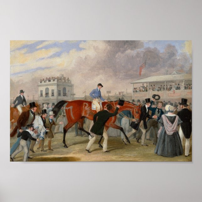Póster La Carreras de caballos Vintage Derby 1840 (Frente)