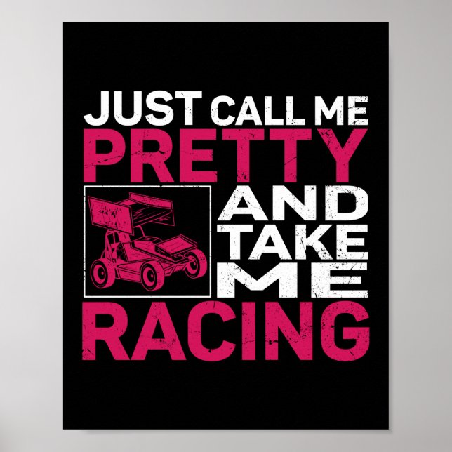Póster La Carreras Dirt Track Me Llama Bonito Y Me Lleva (Frente)