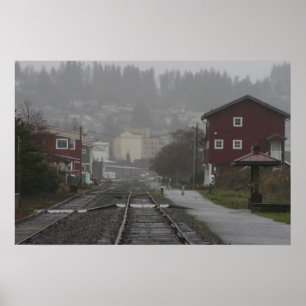 Póster la carretilla sigue la costa de Astoria Oregon