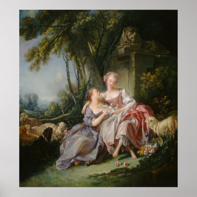 Póster La carta de amor - Bella Artes François Boucher (Frente)