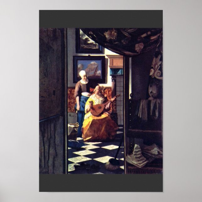 Póster La Carta De Amor, De Johannes Vermeer (Frente)