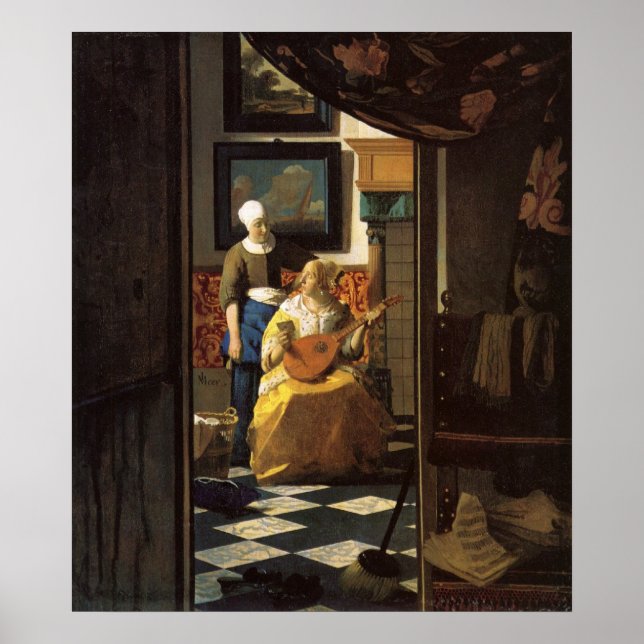 Póster La carta de amor de Johannes Vermeer (Frente)