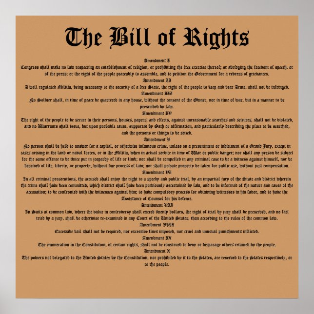 Póster La Carta de Derechos (Frente)
