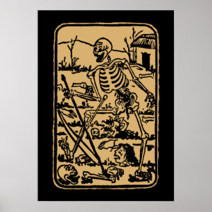 Póster La carta de la muerte - viejo indio/asiático tarot