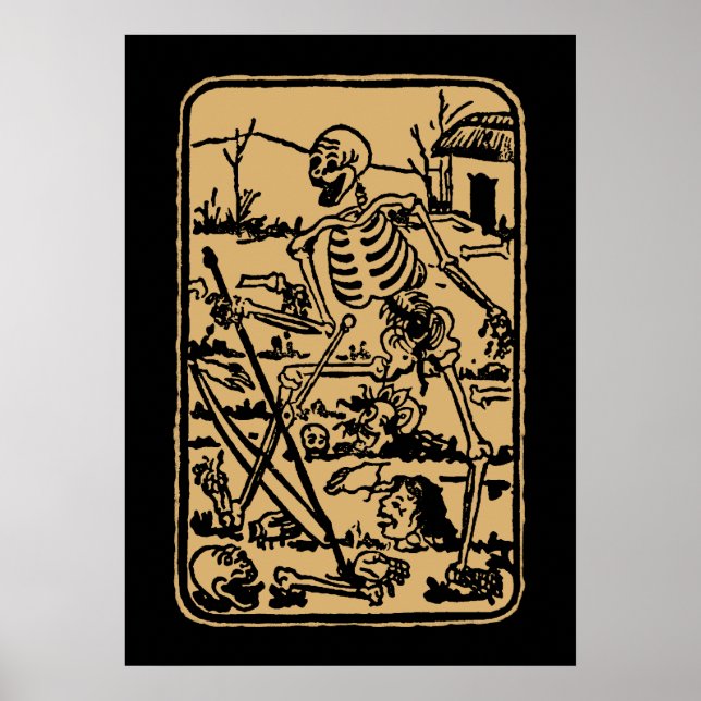 Póster La carta de la muerte - viejo indio/asiático tarot (Frente)