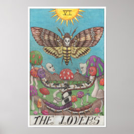 Póster La carta de tarot de Los Amantes