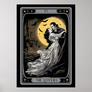 Póster La Carta de Tarot de Los Amantes – Drácula Vampiro