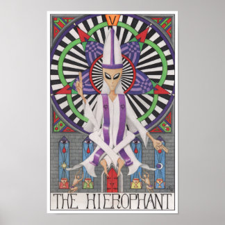 Póster La carta del tarot del Hierofante
