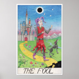Póster La carta del tarot del Loco