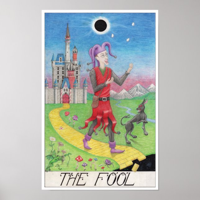 Póster La carta del tarot del Loco (Frente)
