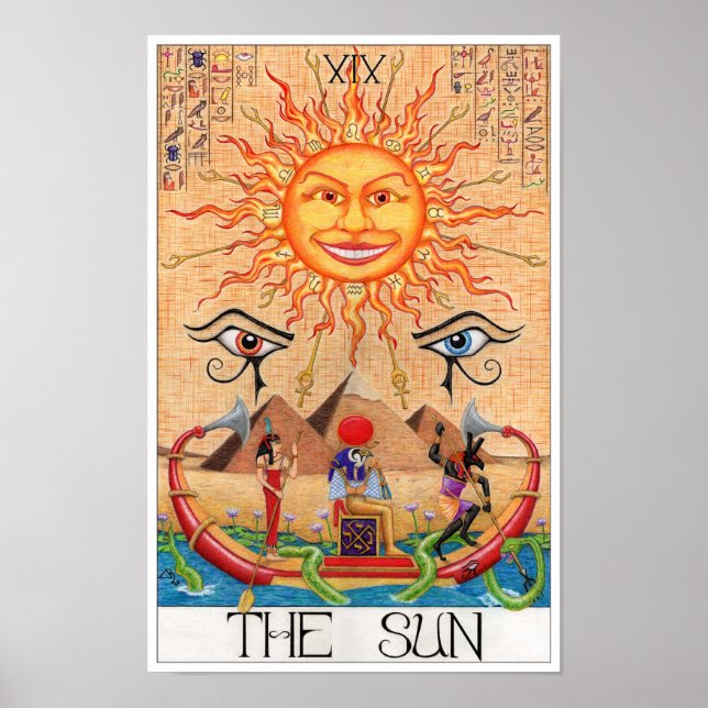 Póster La carta del tarot del Sol (Frente)