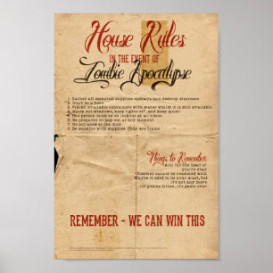 Póster La casa de la apocalipsis del zombi gobierna el