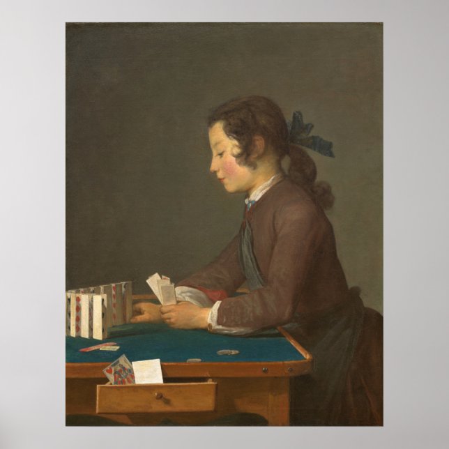 Póster La Casa de las Cartas - Jean-Siméon Chardin Bella  (Frente)