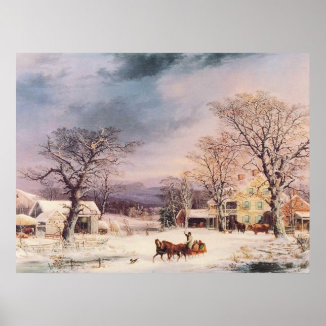 Póster La casa de medias vías de George Durrie (Frente)