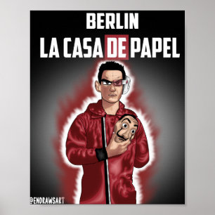 PÓSTER LA CASA DE PAPEL - MONEY HEIST - BERLIN COBERTURA