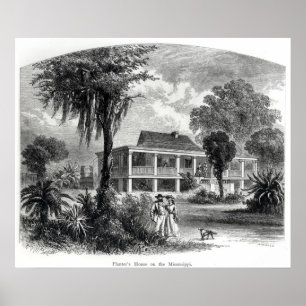 Póster La casa del plantador en el Mississippi
