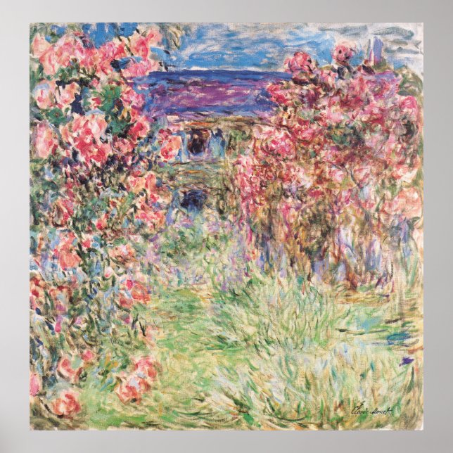 Póster La casa entre los Rosas, Claude Monet (Frente)