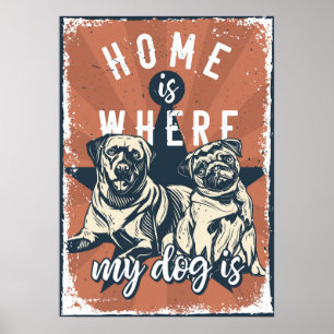 Póster La Casa Es Donde Está Mi Perro.