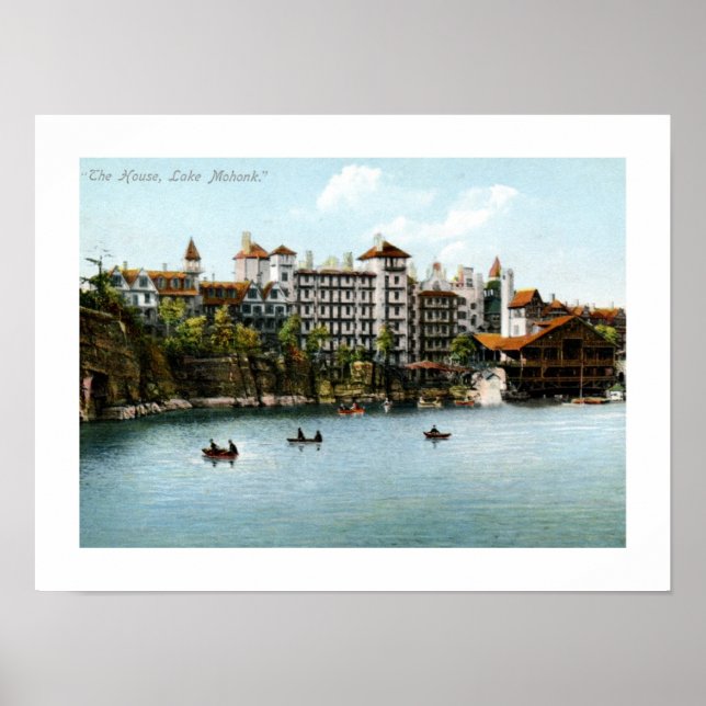 Póster La Casa, Lago Mohonk, Vintage NY 1910 (Frente)