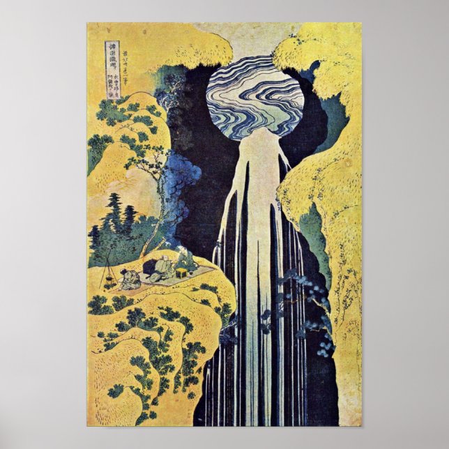 Póster La Cascada De Amida Detrás De La Carretera Kiso (D (Frente)
