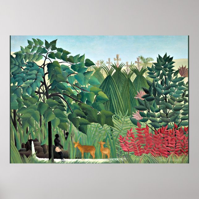 Póster La cascada de Henri Rousseau (Frente)