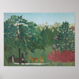 Póster La cascada de Henri Rousseau, Bella Artes de la ép