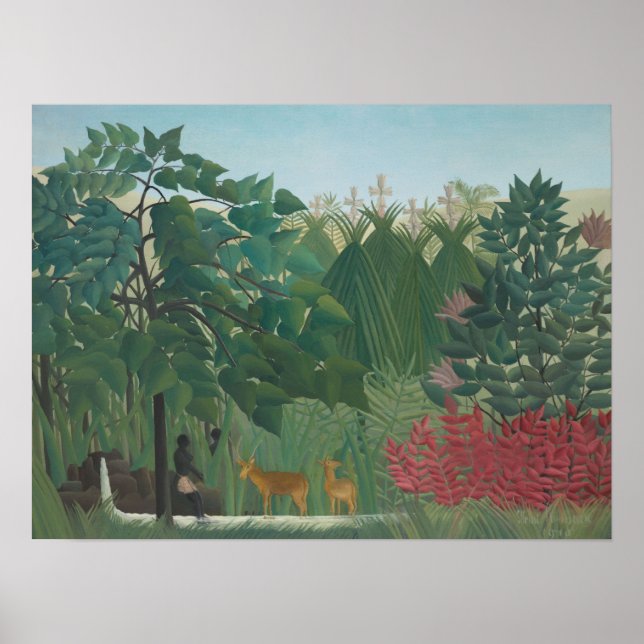 Póster La cascada de Henri Rousseau, Bella Artes de la ép (Frente)