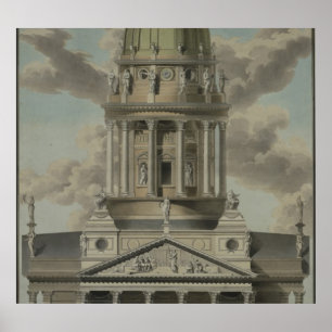 Póster La catedral alemana en el Gendarmenmarkt, 1812