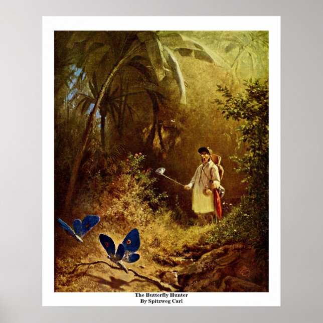 Póster La Caza De Mariposa De Spitzweg Carl (Frente)