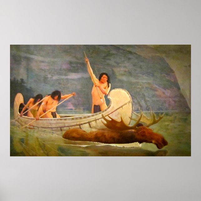 Póster La caza del alce George de Forest Brush 1888 (Frente)