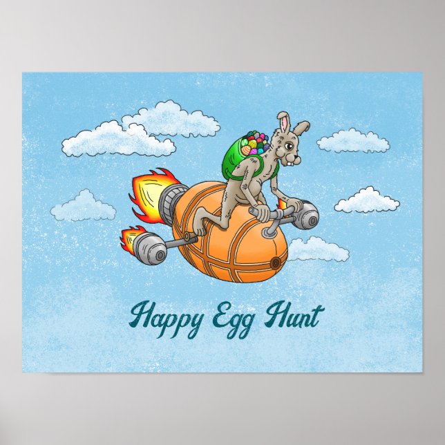 Póster La caza feliz de huevos de Rocket Bunny (Frente)