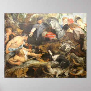 Póster La caza salvaje de jabalíes