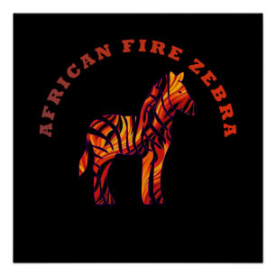 Póster La cebra de fuego africana