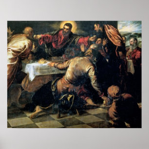 Póster La cena en Emmaus (aceite en lona)
