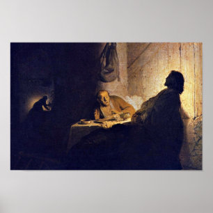 Póster La Cena En Emmaus. Por Rembrandt Van Rijn