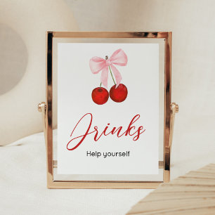 Póster La cereza en las mejores bebidas de Baby Shower